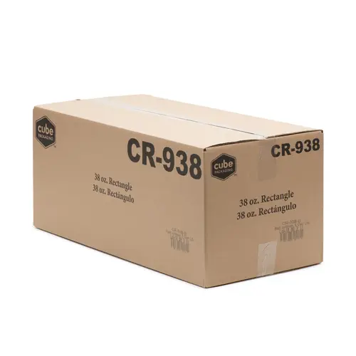 CUBEWARE CR-938B Cubeware 38 Ounce Rectangular Container Black Base With Clear Lid, 150 Set